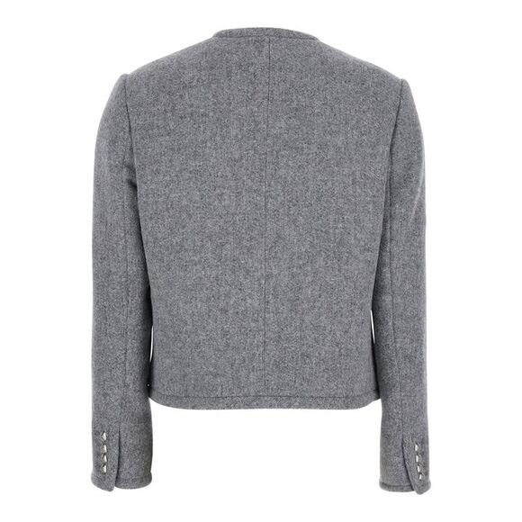 Dunst Women Grey Jacket With Button Closure And Front Pockets In Tweed Woman - Picture 2 of 3